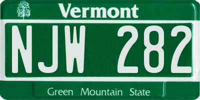 VT license plate NJW282
