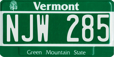 VT license plate NJW285