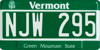 VT license plate NJW295