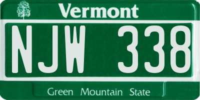 VT license plate NJW338