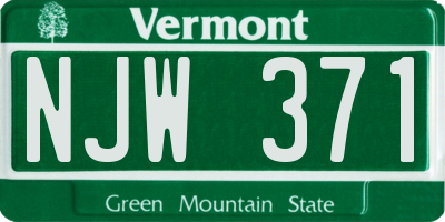 VT license plate NJW371