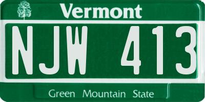 VT license plate NJW413