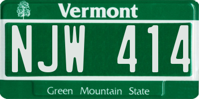 VT license plate NJW414