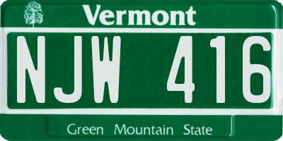 VT license plate NJW416