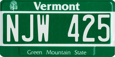 VT license plate NJW425