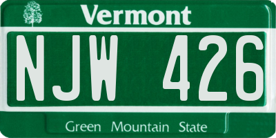 VT license plate NJW426