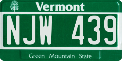 VT license plate NJW439