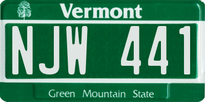VT license plate NJW441