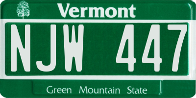 VT license plate NJW447