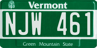 VT license plate NJW461