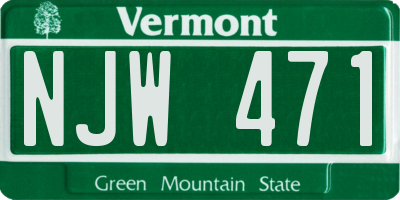 VT license plate NJW471