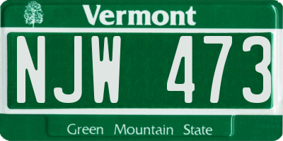 VT license plate NJW473