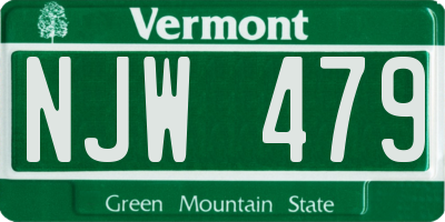 VT license plate NJW479