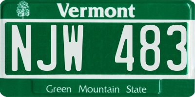 VT license plate NJW483