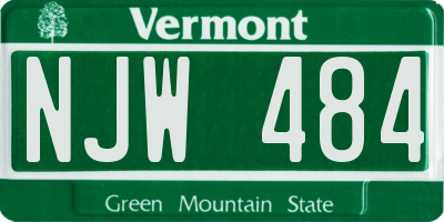 VT license plate NJW484