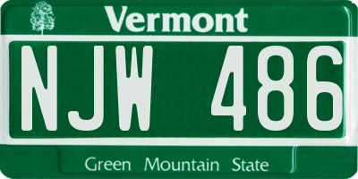 VT license plate NJW486