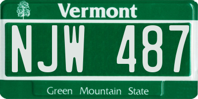 VT license plate NJW487