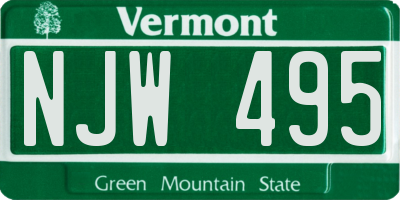 VT license plate NJW495