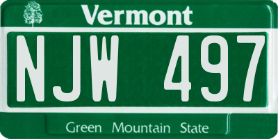 VT license plate NJW497