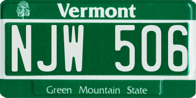 VT license plate NJW506