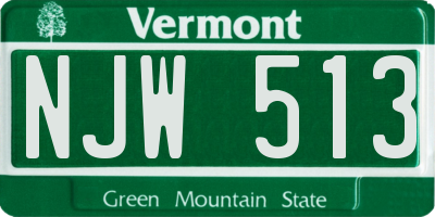 VT license plate NJW513