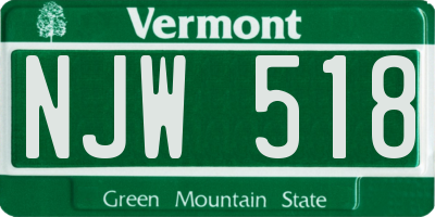 VT license plate NJW518