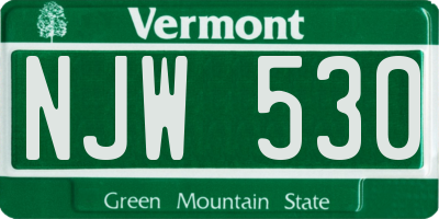 VT license plate NJW530