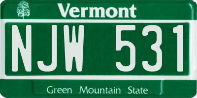 VT license plate NJW531