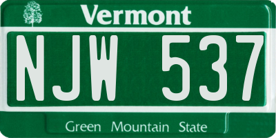 VT license plate NJW537