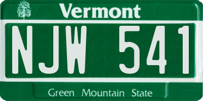 VT license plate NJW541