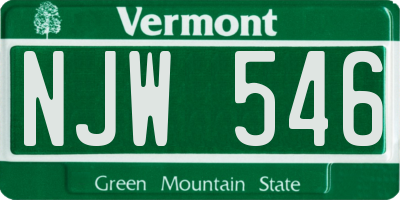 VT license plate NJW546