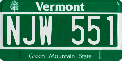VT license plate NJW551