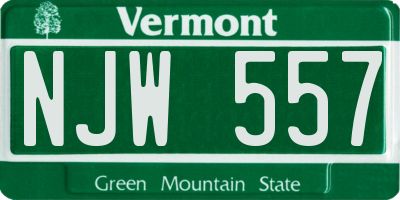 VT license plate NJW557