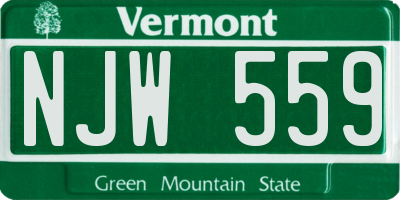 VT license plate NJW559