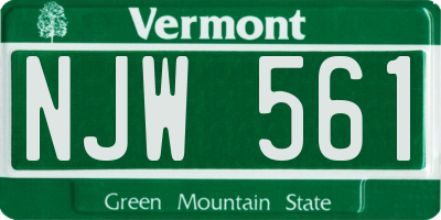 VT license plate NJW561