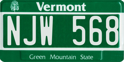 VT license plate NJW568
