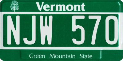 VT license plate NJW570