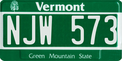 VT license plate NJW573