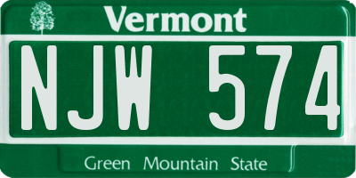 VT license plate NJW574