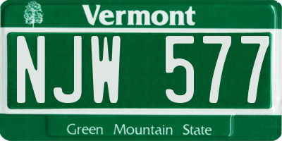 VT license plate NJW577