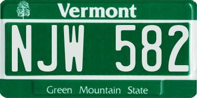 VT license plate NJW582