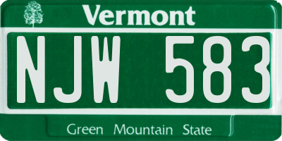VT license plate NJW583