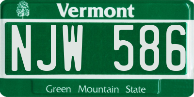 VT license plate NJW586
