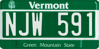 VT license plate NJW591