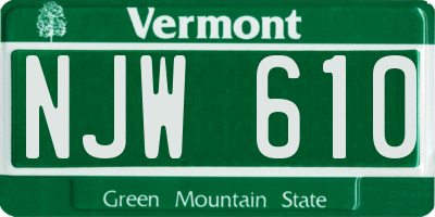 VT license plate NJW610