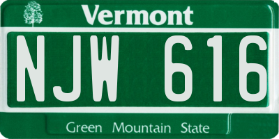 VT license plate NJW616