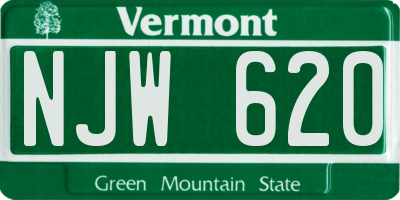 VT license plate NJW620