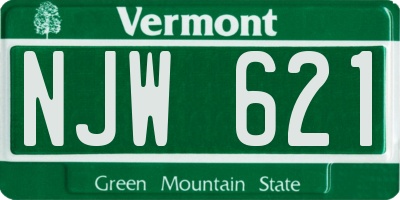 VT license plate NJW621