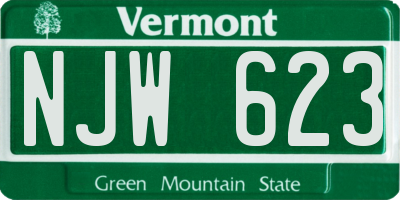 VT license plate NJW623