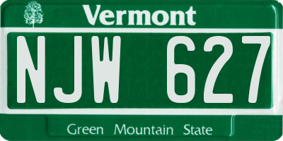 VT license plate NJW627